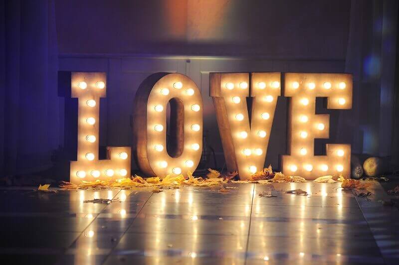 LED wedding letters Wales 