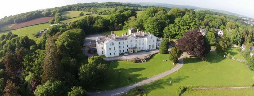 Drone photography Court Colman Manor Hotel South Wales
